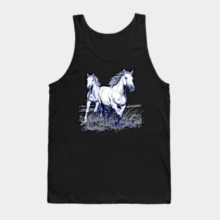 Beautiful Wild Horses Rider And Wild Horse Tank Top